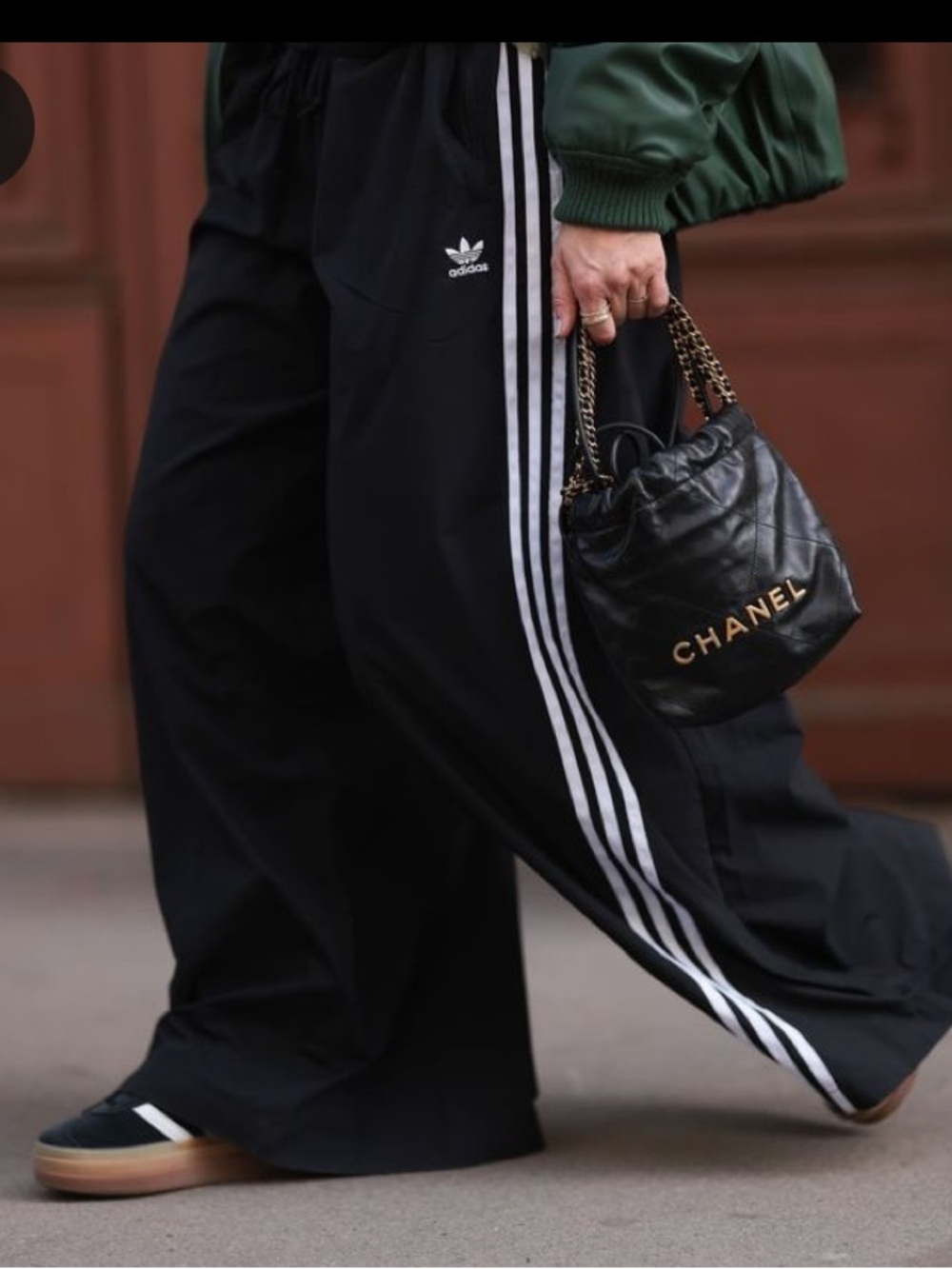 ADICOLOR SATIN WIDE LEG TRACK PANTS  adidas three stripes